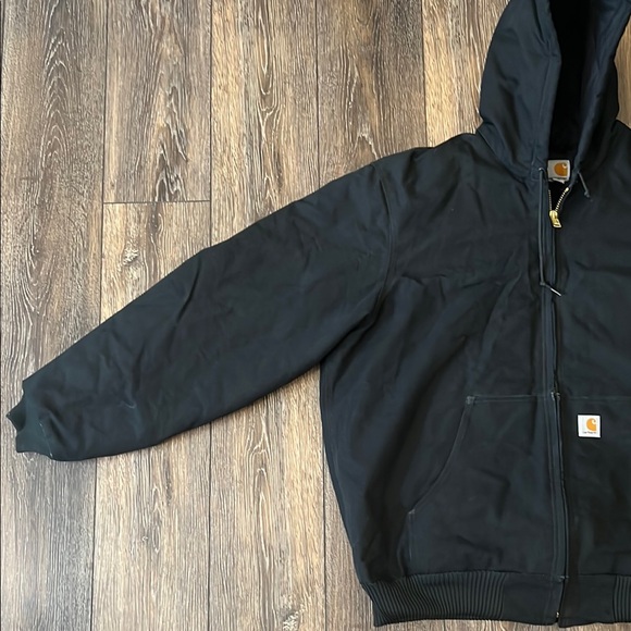 Vintage Carhartt Jacket Mens Size XL Black J140 Distressed Tall Made In USA 90s - Picture 3 of 16